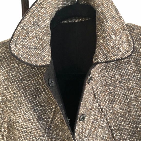 Elie Tahari Reversible Brown Tweed Wool Blazer Small Size 4 - Picture 5 of 8